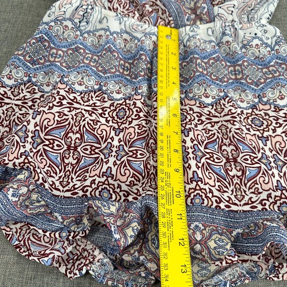 Blue Rain Romper Shorts Small‎ Ruffled V-Neckline Elastic Waist Lined Polyester - Picture 11 of 16